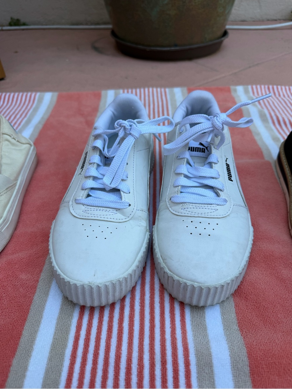 Puma White Low-Top Platform Sneakers